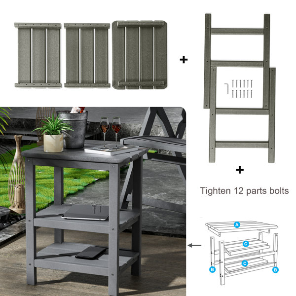 Red Barrel Studio® Outdoor HDPE Side Table Patio Table & Reviews Wayfair